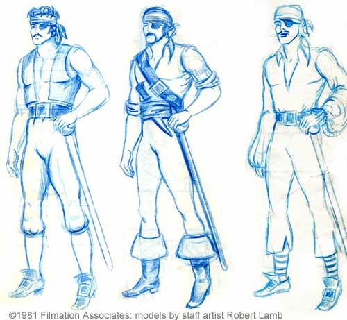 Zorro costume sketches - blue pencil